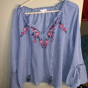 long sleeve top with flared sleeves by Xhilaration